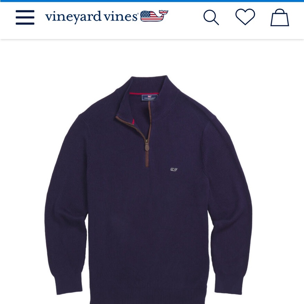 Vineyard Vines Fisherman Rib Quarter Zip Sweater